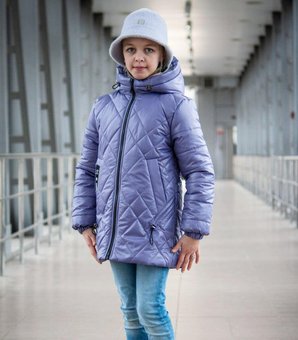Демисезонная куртка на девочку удлиненная подростковая курточка весна-осень сиреневая 140-164р