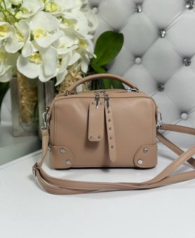 Женская сумка чемоданчик модная классическая небольшая мокко экокожа
