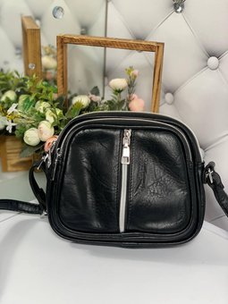 Маленькая женская сумочка классическая сумка через плечо красивая черная экокожа