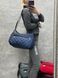 Женская сумка из плащевки стеганая средняя стильная городская синяя плащевка