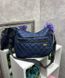 Женская сумка из плащевки стеганая средняя стильная городская синяя плащевка