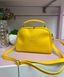 Женская сумка чемоданчик модная классическая небольшая желтая кожзам