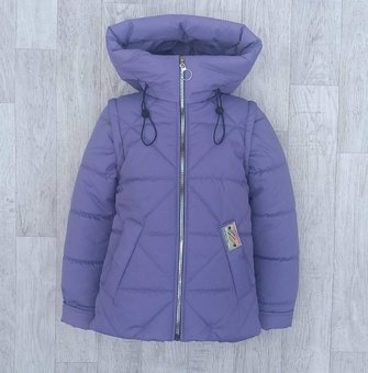 Детская демисезонная куртка-жилетка на девочку красивая курточка весна-осень лиловая 134-152 р