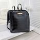 Женский рюкзак городской стильный сумка-рюкзак под рептилию черный экокожа