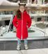 Зимняя куртка пуховик на девочку удлиненная курточка теплая красная 116-134р