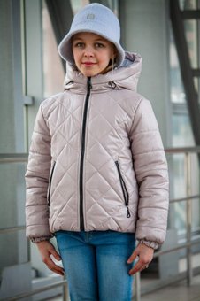 Демісезонна куртка на дівчинку підліткова курточка весняна пудрова 140-164р
