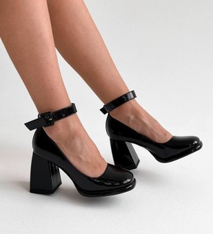 Женские туфли на высоком каблуке красивые лаковые экокожа 40