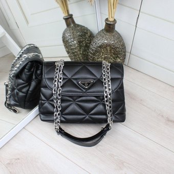 Маленькая женская сумка-клатч классическая стильная сумочка черная экокожа