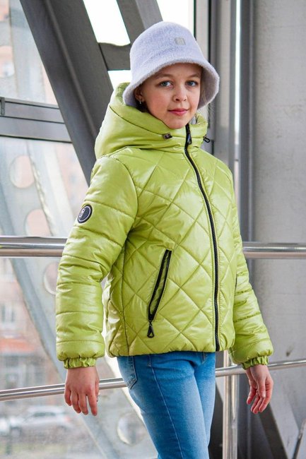 Демисезонная куртка на девочку подростковая курточка весенняя зеленая 140-164р