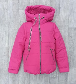 Куртка-жилетка на дівчинку демісезонна дитяча курточка весна-осінь фуксІя 128-146 р