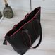 Женская сумка большая модная формат А4 стильная черная с красным кожзам
