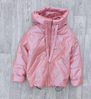 Куртка на девочку детская демисезонная красивая курточка весна-осень персиковая 128-152 р 152