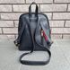 Женский рюкзак городской стильный сумка-рюкзак под рептилию черный экокожа